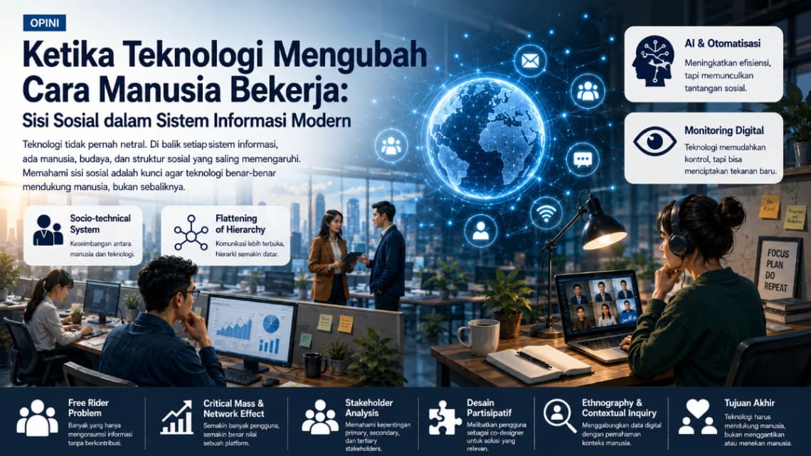 Ketika Teknologi Mengubah Cara Manusia Bekerja: Sisi Sosial dalam Sistem Informasi Modern